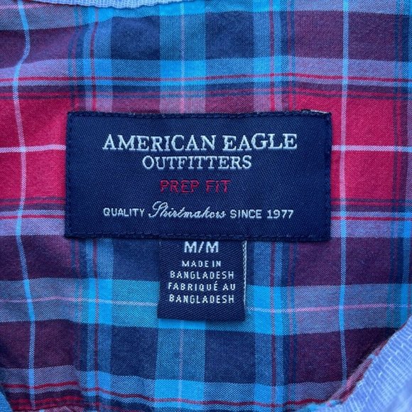 American Eagle Outfitters Men Casual Shirt Long Sleeve Button Down Plaid Sz M/M - Picture 3 of 10